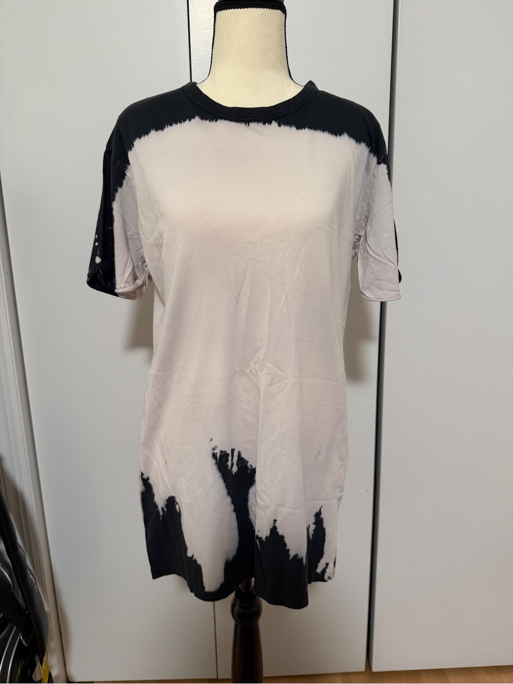 Zara Women’s Small Black & White Tie-Dye T-Shirt Dress